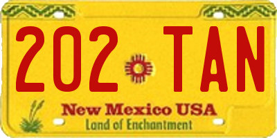 NM license plate 202TAN