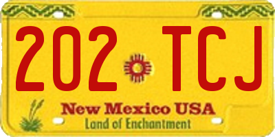 NM license plate 202TCJ