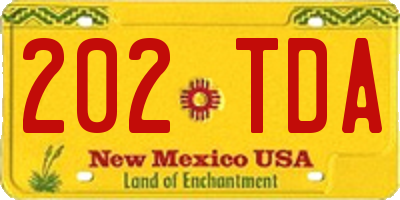 NM license plate 202TDA