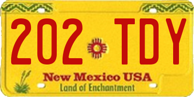 NM license plate 202TDY