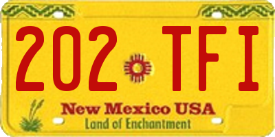 NM license plate 202TFI
