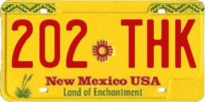 NM license plate 202THK