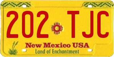 NM license plate 202TJC