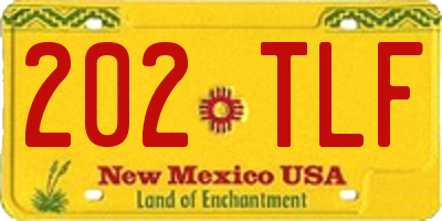 NM license plate 202TLF