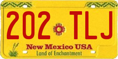 NM license plate 202TLJ