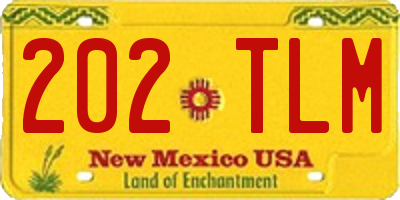 NM license plate 202TLM