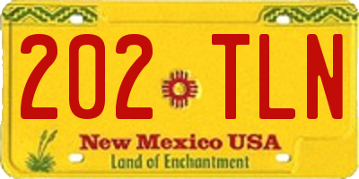 NM license plate 202TLN