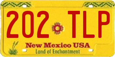 NM license plate 202TLP