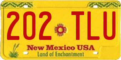 NM license plate 202TLU