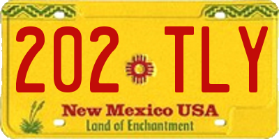 NM license plate 202TLY