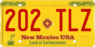 NM license plate 202TLZ