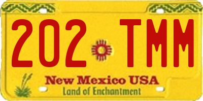 NM license plate 202TMM