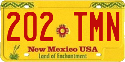 NM license plate 202TMN