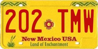 NM license plate 202TMW