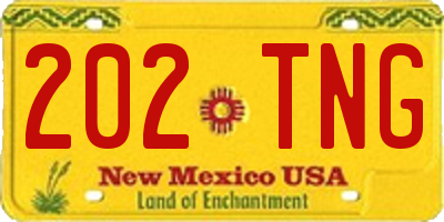 NM license plate 202TNG