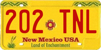 NM license plate 202TNL