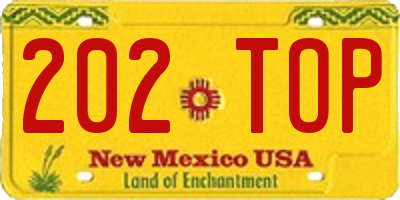 NM license plate 202TOP