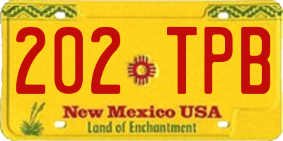 NM license plate 202TPB