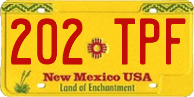 NM license plate 202TPF
