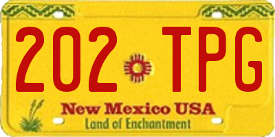 NM license plate 202TPG
