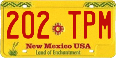 NM license plate 202TPM