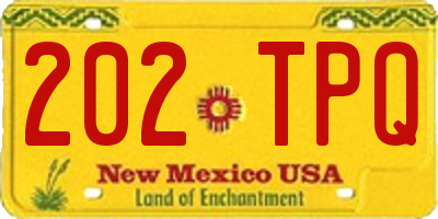 NM license plate 202TPQ