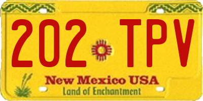 NM license plate 202TPV