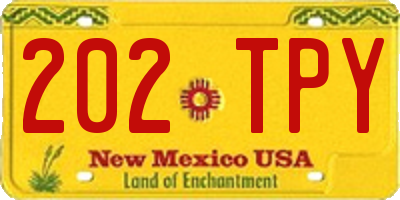 NM license plate 202TPY