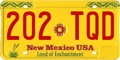 NM license plate 202TQD