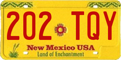 NM license plate 202TQY