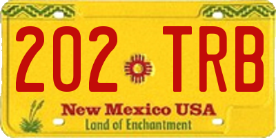 NM license plate 202TRB