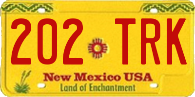 NM license plate 202TRK