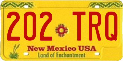 NM license plate 202TRQ