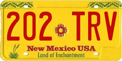 NM license plate 202TRV