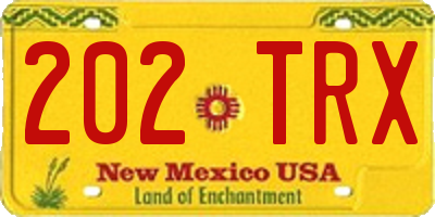 NM license plate 202TRX