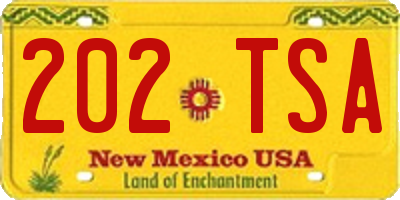 NM license plate 202TSA