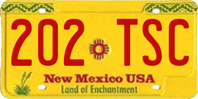 NM license plate 202TSC