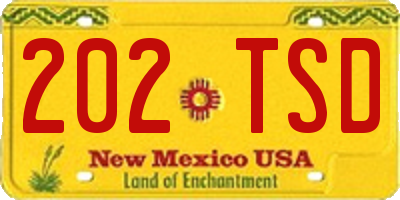 NM license plate 202TSD