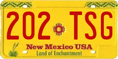 NM license plate 202TSG