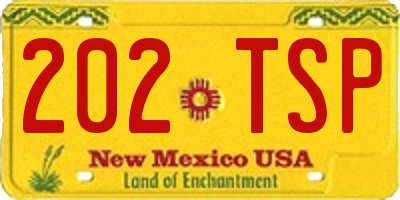 NM license plate 202TSP