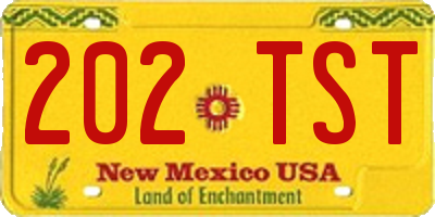 NM license plate 202TST