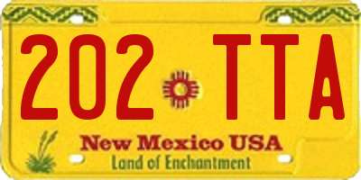 NM license plate 202TTA