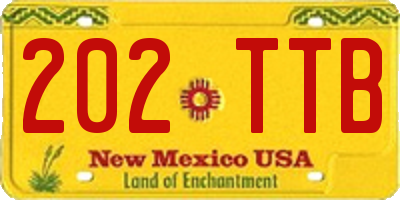 NM license plate 202TTB