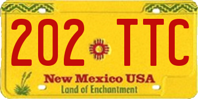NM license plate 202TTC