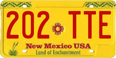 NM license plate 202TTE