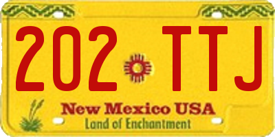 NM license plate 202TTJ