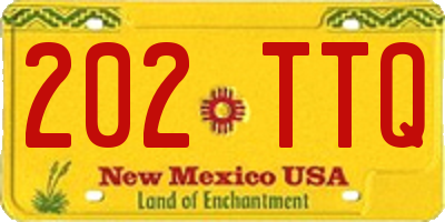 NM license plate 202TTQ