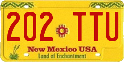 NM license plate 202TTU