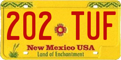 NM license plate 202TUF