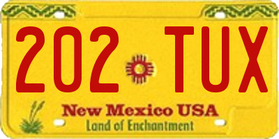NM license plate 202TUX